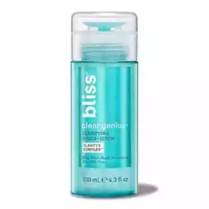 Bliss Clear Genius Salicylic Acid Clarifying Toner + Serum, 4.3 fl oz, New! - Picture 1 of 4