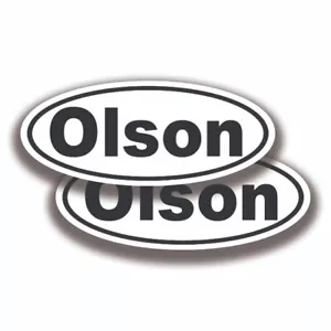DECALCOMANIE NOME OLSON 2 Adesivi Bogo Auto Camion Paracolpi Finestra - Foto 1 di 1