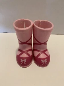 American Girl Wellie Wishers Butterfly Outfit Rain Boots Pink Dress Shoe - Picture 1 of 7