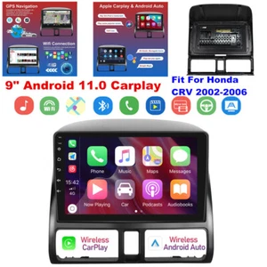 9" Carplay Fit For Honda CRV 2002-2006 Android 11.0 Car Stereo Radio GPS WIFI - Picture 1 of 12
