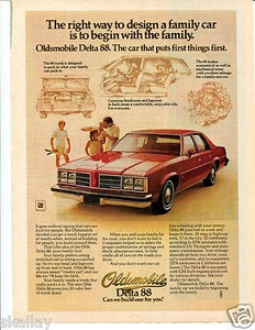 1978 anuncio impreso de GM Oldsmobile Olds Delta 88 rojo coche familia de tenis - Imagen 1 de 2