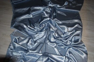 5m Traum edler Crepe Satin Satinstoff schwer Abendmode Abendkleid silber grau - Bild 1 von 5