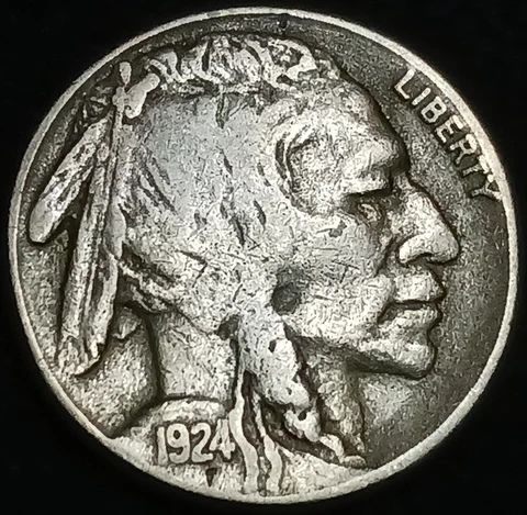 1924-S San Francisco Mint Buffalo Nickel~Higher Grade/Rare!~VF Cover