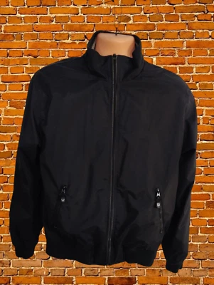 FRED PERRY BLACK COAT JACKET MEDIUM 100% NYLON MENS LIGHTWEIGHT ZIP UP BOMBER - Image 1 of 4