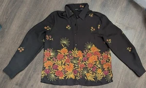 Josephine Chaus Womens Sheer Black Floral Long Sleeve Blouse Size 16 (573) - Picture 1 of 3