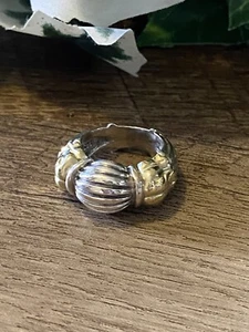 LAGOS CAVIER Sterling Silver & 18k Gold Ring 14Gr SZ6 BEAUTIFUL! - Picture 1 of 8