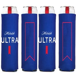 4 Authentic Live Michelob Ultra Slim Can Beer Koozie Coozie Coolie Cooler Golf