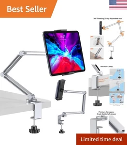 Heavy-Duty Aluminum Tablet Holder with Super Grip - Perfect for Desk & Kitchen - Picture 1 of 10