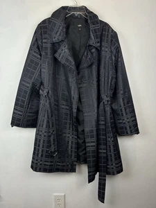 Gabardina Mossimo vintage para mujer 28 gris a cuadros forrada con cinturón más carrera oficina - Imagen 1 de 11
