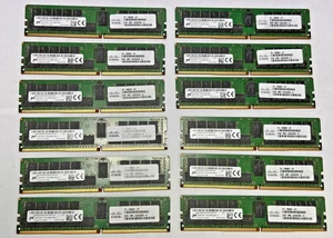 LOT x12 Micron 32GB 2RX4 PC4-2666V-RB2-11 MTA36ASF4G72PZ-2G6D1SG 384gb RAM - Picture 1 of 2
