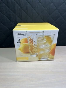 NEW in Box Libbey AWA Clear Glass Coolers Tumblers With Dots 5 7/8" Set of 4 - Picture 1 of 7