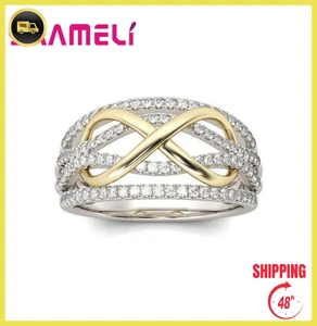 Love Ring 925 Sterling Silber farbig leuchtender Zirkon Schleife Buchstabe - Bild 1 von 6