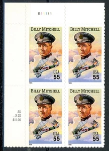 General William "Billy" Mitchell Plate Block PL B11111 Upper Left Scott 3330 ~ - Picture 1 of 2