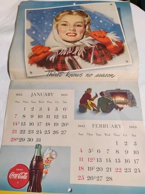 Vintage Original 1945 Coca-Cola Teen-Age Pin-Up Girls Calendar - Image 1 of 4