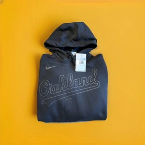 Nike Oakland Athletics A's Schwarz Pullover Hoodie Sweater Gr. Medium Neu - Bild 1 von 17