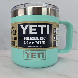 YETI✨Rambler Vacuum Insulated 14 OZ Mug with Magslider Lid✨Seafoam - Picture 1 of 7