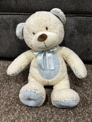 Russ Baby кремовый синий большой плюшевый медведь плюшевый милый синий бант - Изображение 1 из 4