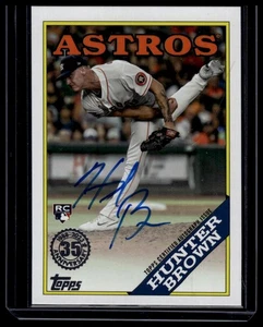 Aggiornamento Topps 2023 #88BAU-HB Hunter Brown 1988 Topps Baseball 35° autografo - Foto 1 di 2