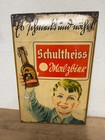 RARITÄT! Bier Blechschild, Schultheiss Malzbier, Berlin, Original um 1920