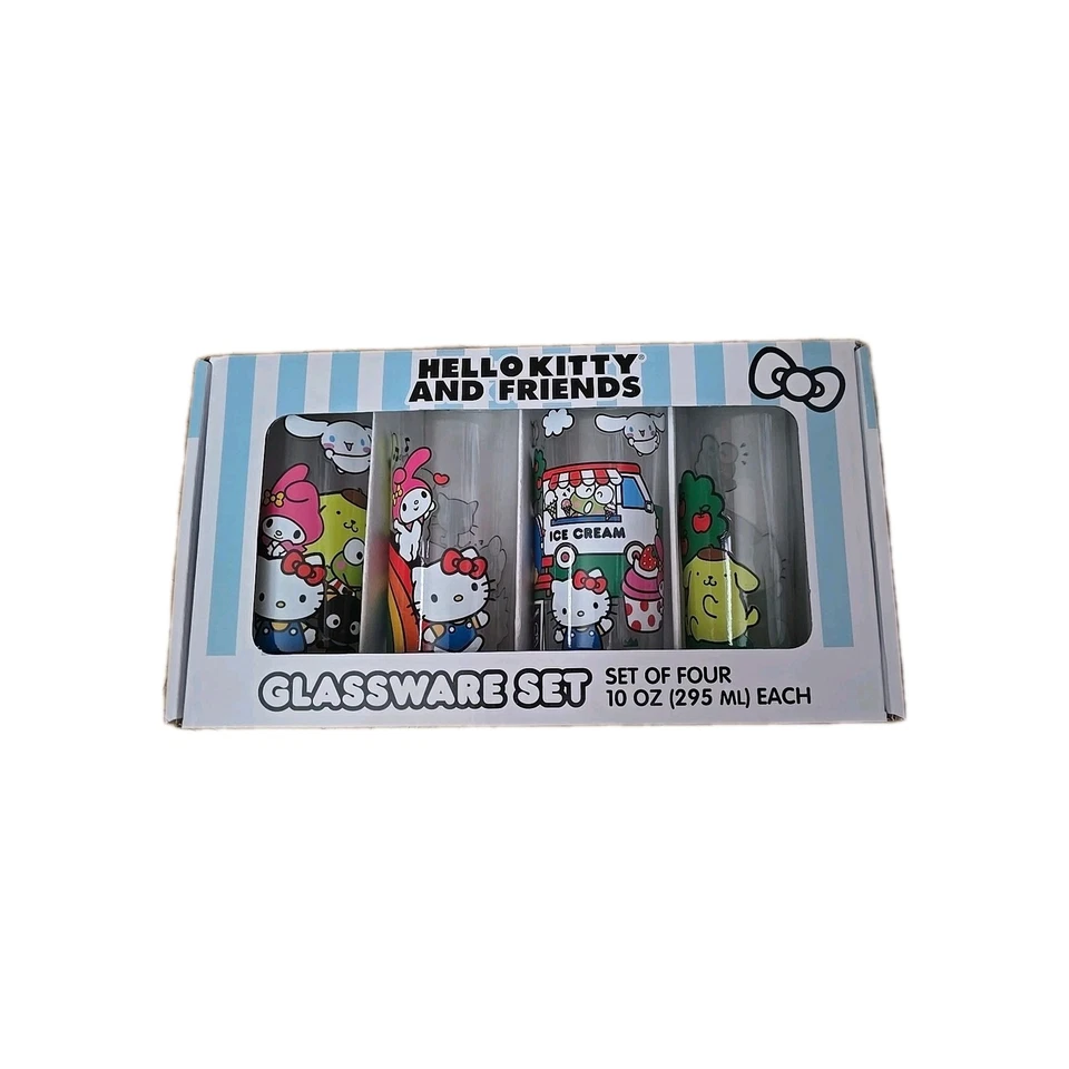 Hello Kitty And Friends Glassware 10oz Drinking Glass Set Of 4 - Image 1 of 1