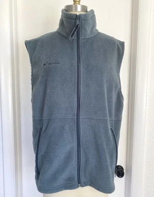 Suéter Columbia Chaleco Para Hombre Talla Mediana Gris Polar Cremallera Completa Foto 1 de 4