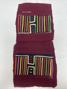 Posten 2 Vintage Mola Kuna handgenäht Volkskunst Panama umgekehrte Applikation Stoff - Bild 1 von 9