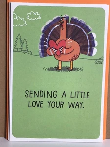 3 Hallmark Schuhkarton Happy THANKSGIVING Karten ein wenig Liebe senden lustig Türkei - Bild 1 von 3