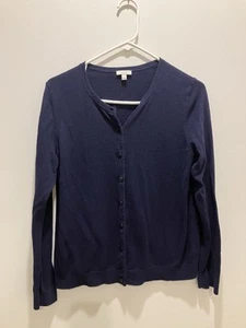 Maglione cardigan manica lunga con bottoni blu navy taglia media Talbots - Foto 1 di 5