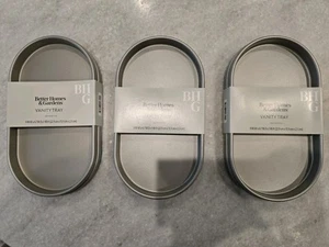 Better Homes & Gardens Satin Nickel Metal Accessory Tray 9in*4.7in Vanity Tray 3 - Picture 1 of 5