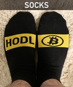 Bitcoin HODL Socks - Cryptocurrency Crypto Socks - Picture 1 of 1