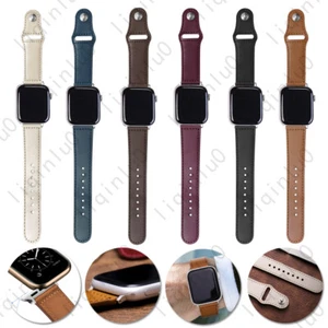 For Apple Watch Band series 1 2 3 4 5 6 7 8 9 Handmade iWatch Real Leather Strap - Picture 1 of 12