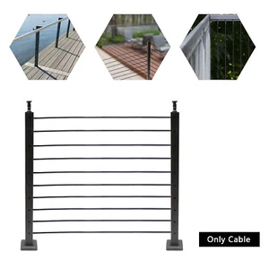 T316 Stainless Wire Rope Cable 7x7 Strand 250ft 1 8 Black Cable Railing Kit - Picture 1 of 12