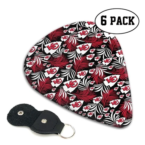 6pcs Kansas City Chiefs Guitar Pick Guitar Accessories Printed Pick,fans Gift Cover
