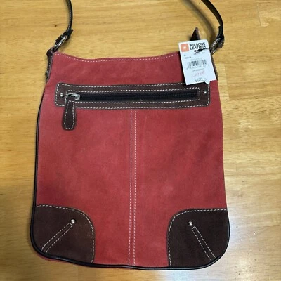 Wilsons Cuero Negro Remache Bolso Bandolera Hipster Cartera Correa Rojo Marrón G1 Foto 1 de 4