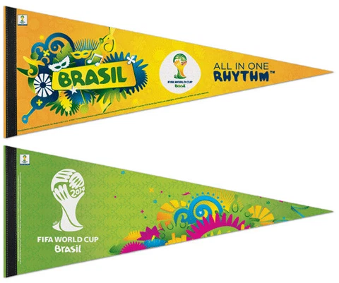 FIFA World Cup Soccer BRAZIL 2014 Premium Felt Collector's PENNANT COMBO (2) Cover