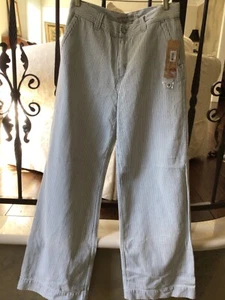 Jeans Lauren Jeans Co ANCHO pierna a rayas logotipo BLANCO estilo vintage 6 - Imagen 1 de 7