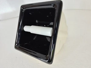 Recessed Black Ceramic Tile TP Holder Toilet Paper Niche Mid Century Modern - Picture 1 of 24