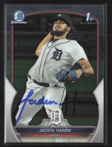 Jaden Hamm firmata 2023 1° Bowman Chrome Draft Card # BDC-154 Detroit Tigers 1 - Foto 1 di 2