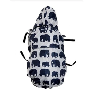 Bundlebean BestSelling Waterproof Babywearing Cover - Fleece-Lined Gray Elephant - Picture 1 of 2