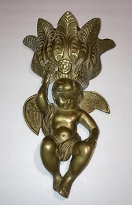 HANTVERT Antik/Vintage Hollywood Regency Cherub Wandtasche 11 "hoch mal 6" - Bild 1 von 4