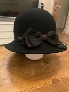 Betmar New York Winter Hat with bow 100% wool citrine cloche style B555H - Picture 1 of 5