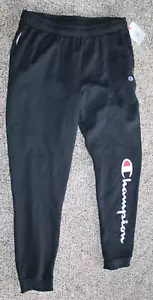 NWT Champion XL Black Men's Logo Powerblend Sweatpants Joggers Heavier Weight - Picture 1 of 5
