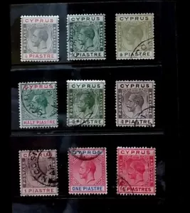 Chipre KGV 1903 Fino Usado 9 VALORES USADOS G039 Correo Registrado Gratis - Imagen 1 de 2