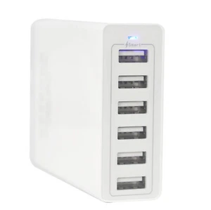 Ennotek 6 Port USB Charger Hub Multi USB Mains Adapter UK Power Lead iPhone iPad - Picture 1 of 6