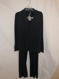 SKIMS Lounge Rib Sleep Set Black Soft/ Comfort S - Picture 1 of 10
