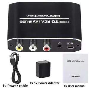 HDMI Input to RCA Output+3.5mm Audio Output HDMI to RCA Converter Adapter - Picture 1 of 7