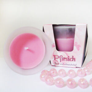 2 X Scented Candle IN Glass Peach Present Deco 2 Candles IN Packaging