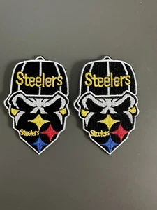 Pittsburgh Steelers NFL football Patch embroidered skull patch Iron/Sew on NEW - Picture 1 of 4