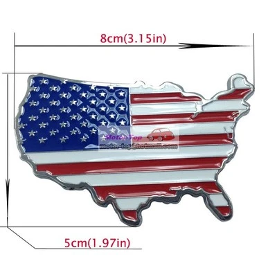 Fit Chevrolet Ford United States USA Flag Metal Front Grille Grill Badge Emblem - Image 1 of 4
