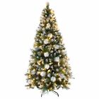 Luxury Pre Lit Decorated Artificial Christmas Tree LED Frosted Tips 6ft 7ft